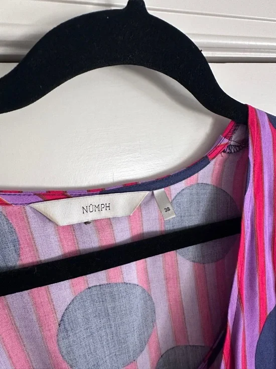 Pink Navy Polka Dot Wrap Midi Dress 3 in 1 Convertible Flowy Chic - Picture 4 of 12